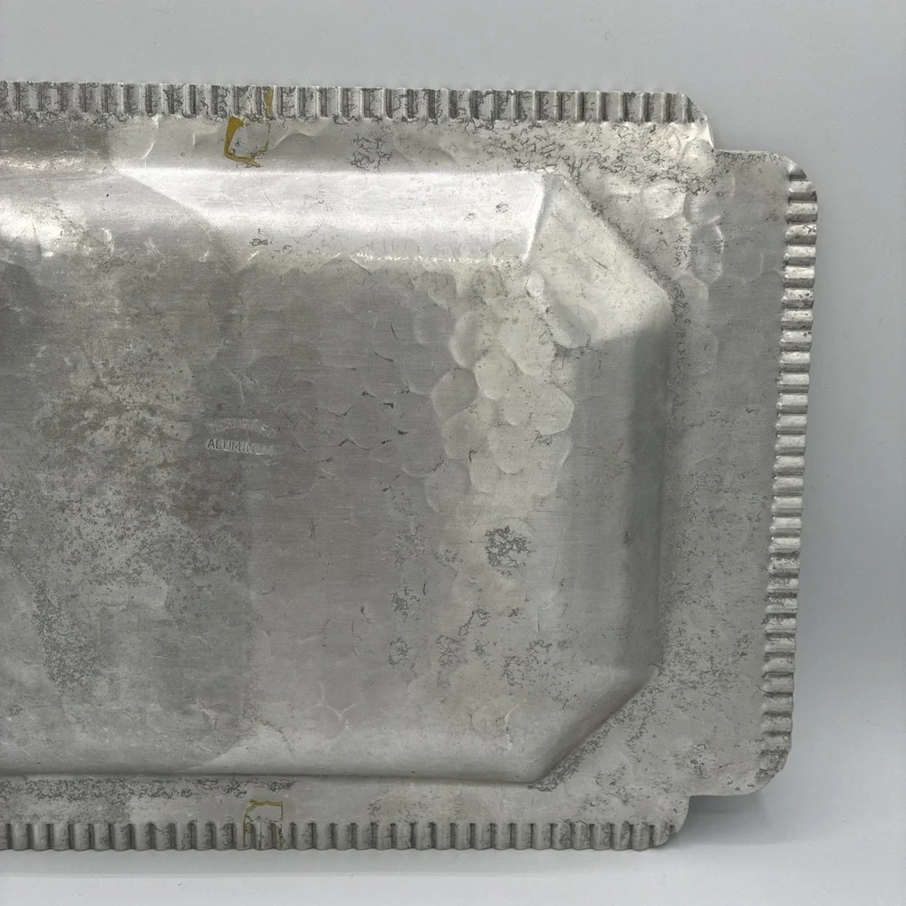 VTG Aluminum Tray 13.5 L 9.25 W 1 H Birds In Flight Goose Or Pheasant Design